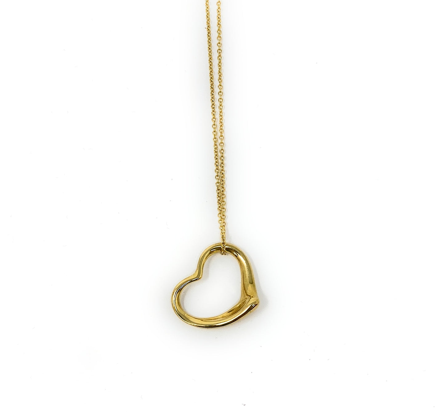 Tiffany & Co. Elsa Perretti 18k Open Heart and Necklace 18"