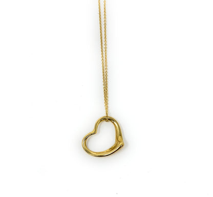Tiffany & Co. Elsa Perretti 18k Open Heart and Necklace 18"