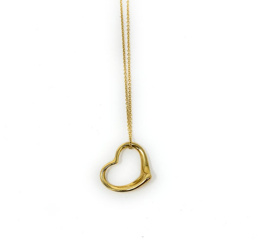 Tiffany & Co. Elsa Perretti 18k Open Heart and Necklace 18"