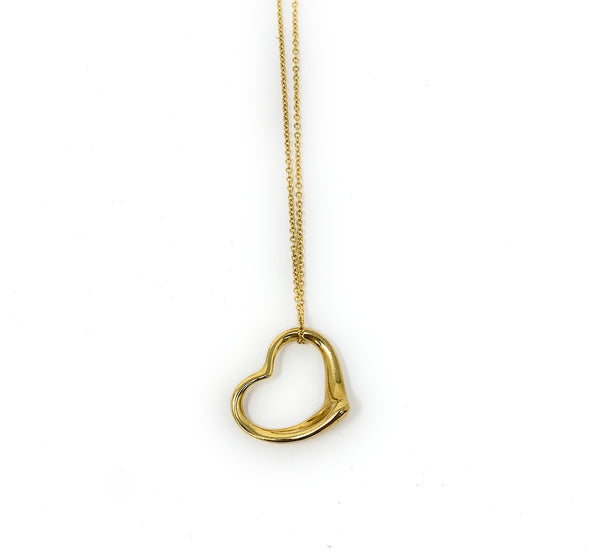 Tiffany & Co. Elsa Perretti 18k Open Heart and Necklace 18"