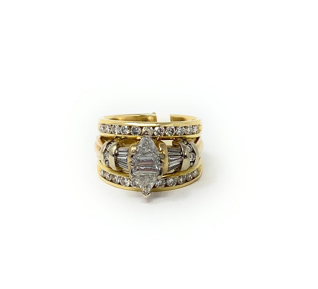 18k Diamond Ring 3tcw I2 Color G 14.8g