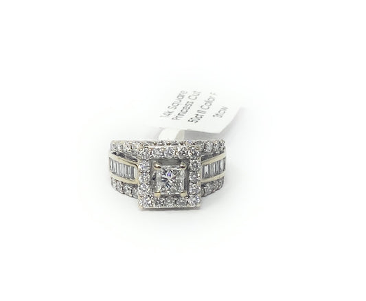 14k Square Princess Cut .50ct I1 Color F 3twc Size 5 | 8g