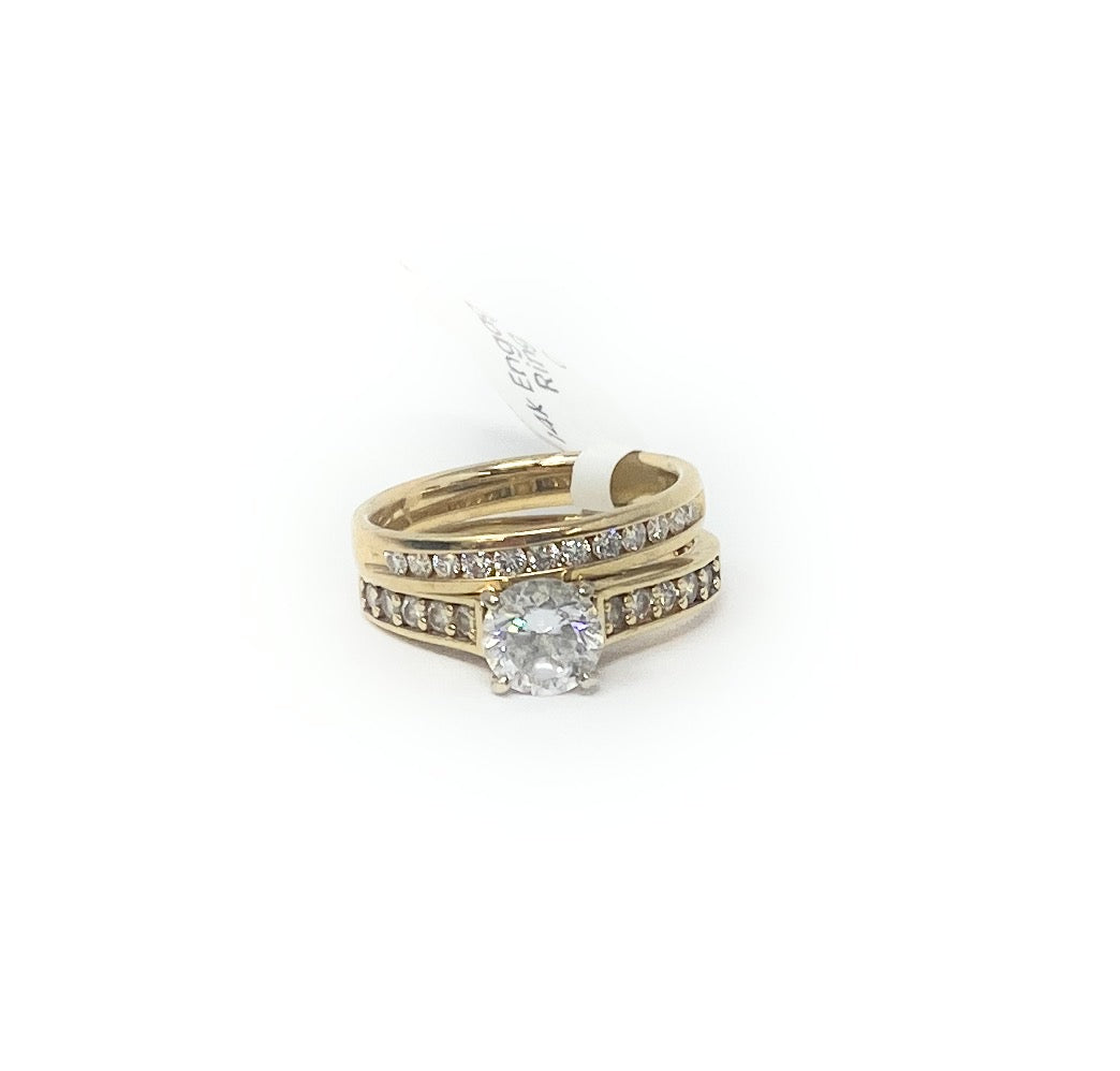 14k Engagement Ring Set CZ | Size 6.5 - 7