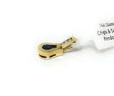 14k Diamond Chips & Sapphire Pendant 3.1g