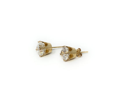 14k Yellow Gold Earrings 1.20tcw I1 F Color | .65 ea./g