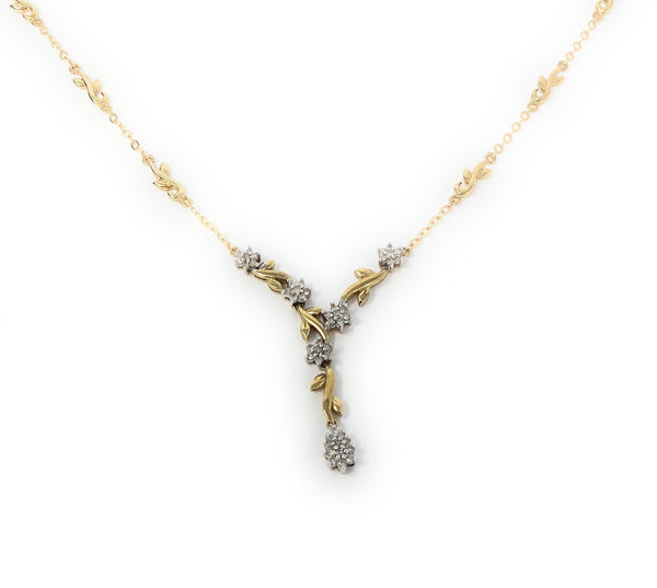 14k Flower Drop Necklace 18in | 6.7g
