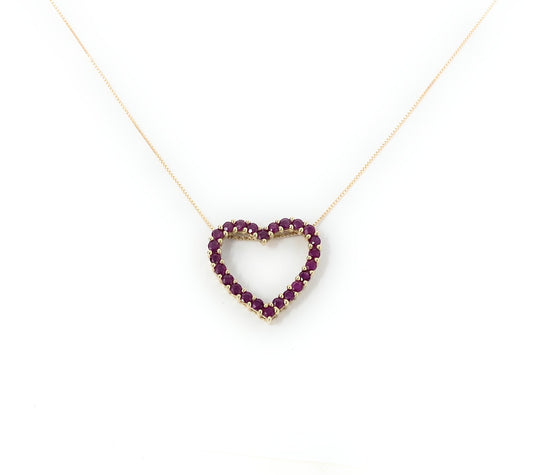 14k Heart Pendant & Necklace 3.1g