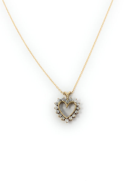 14k Necklace & Heart Pendant 2.8g
