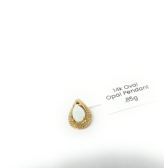 14k Oval Opal Pendant .85g