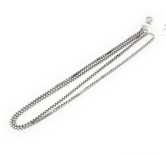 14k White Gold Box Necklace 5.5g