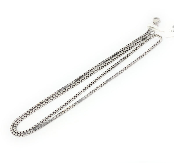 14k White Gold Box Necklace 5.5g