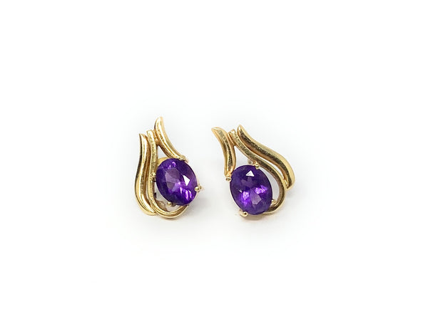 14k Purple Stone Earrings 5.5g