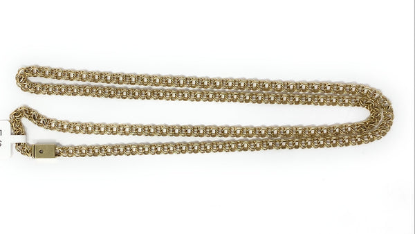 10k Double Link Round Curb Necklace 24in
