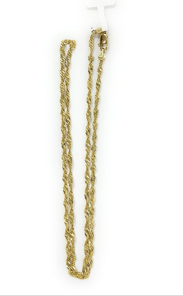 14k YG Rope Necklace 5.2g