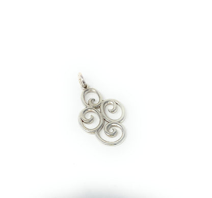 James Avery 925 Retired 4 Swirl Scroll Charm Pendant