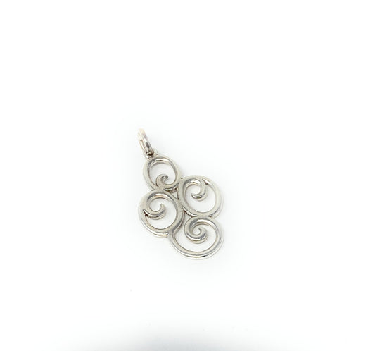 James Avery 925 Retired 4 Swirl Scroll Charm Pendant