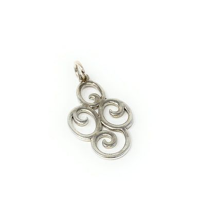 James Avery 925 Retired 4 Swirl Scroll Charm Pendant