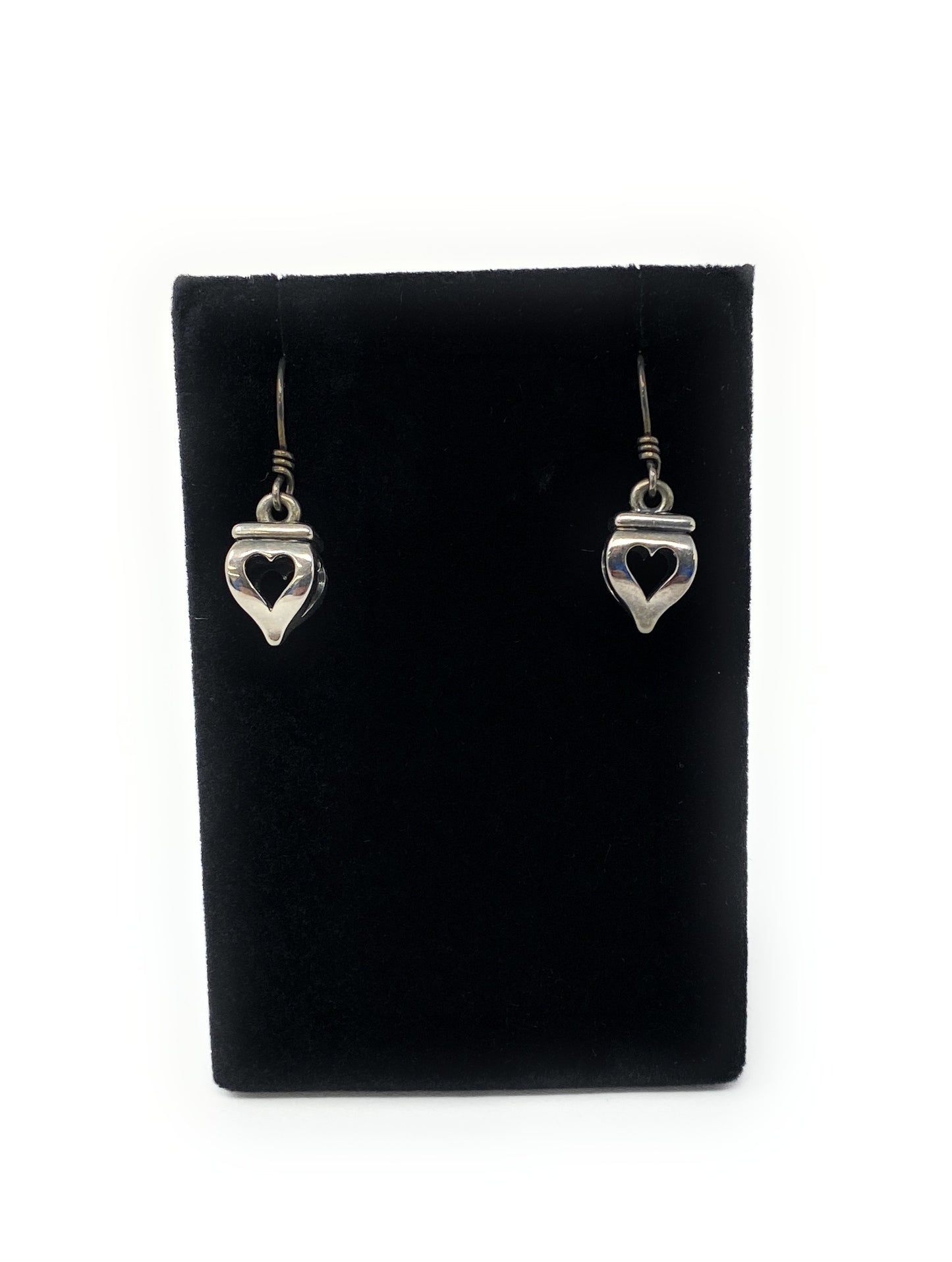 James Avery Open Heart Finial Lantern Earrings 3D Sterling Silver Retired&nbsp;