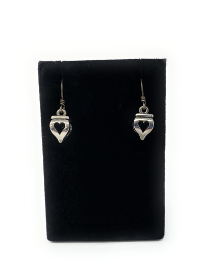 James Avery Open Heart Finial Lantern Earrings 3D Sterling Silver Retired&nbsp;
