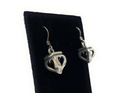 James Avery Open Heart Finial Lantern Earrings 3D Sterling Silver Retired&nbsp;