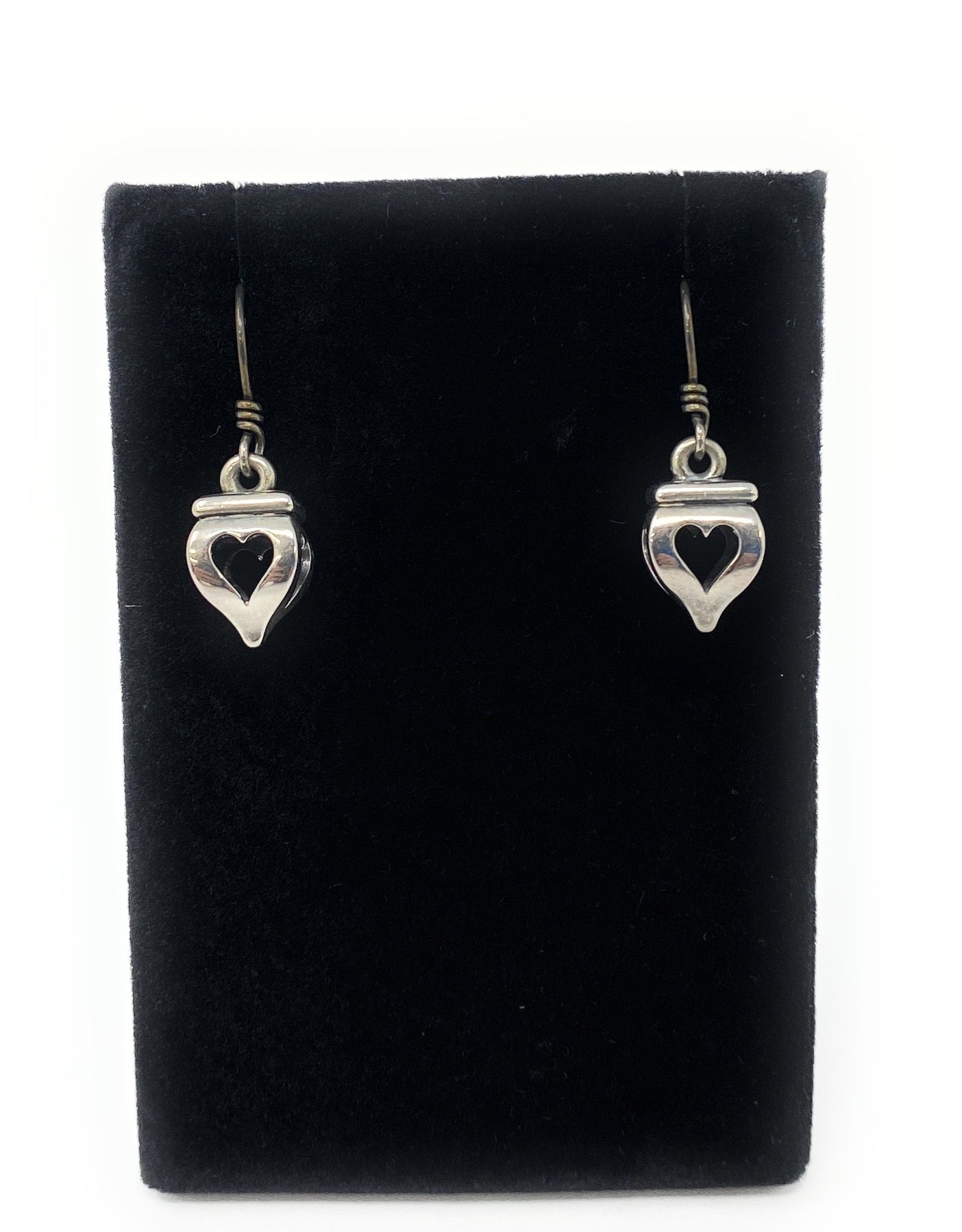 James Avery Open Heart Finial Lantern Earrings 3D Sterling Silver Retired&nbsp;