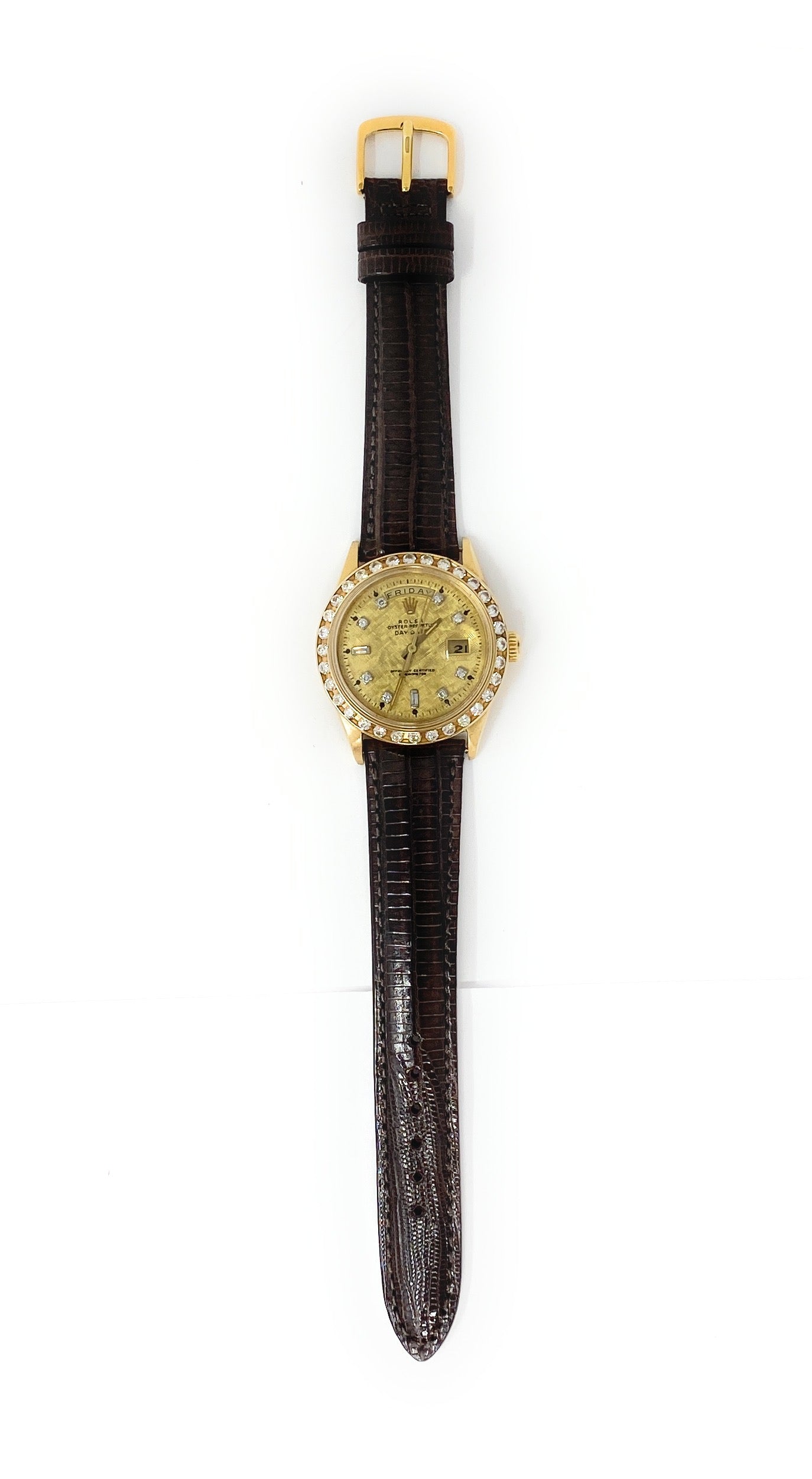 Rolex 18k Oyster Perpetual 1958 938008 Diamond Bezel