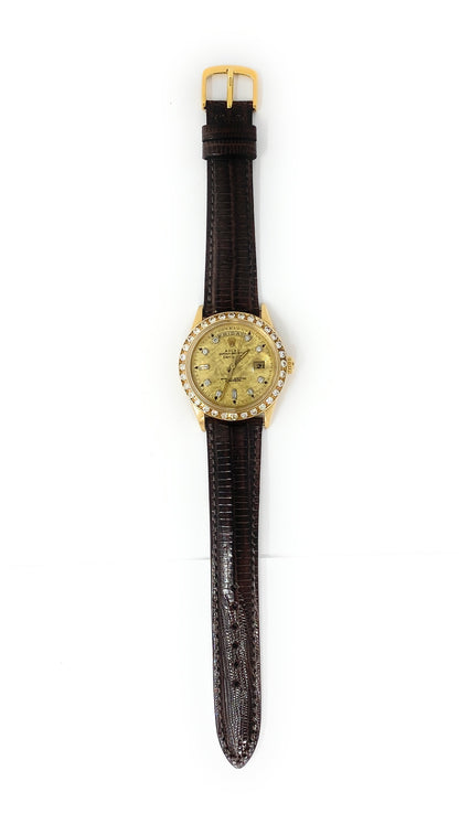 Rolex 18k Oyster Perpetual 1958 938008 Diamond Bezel