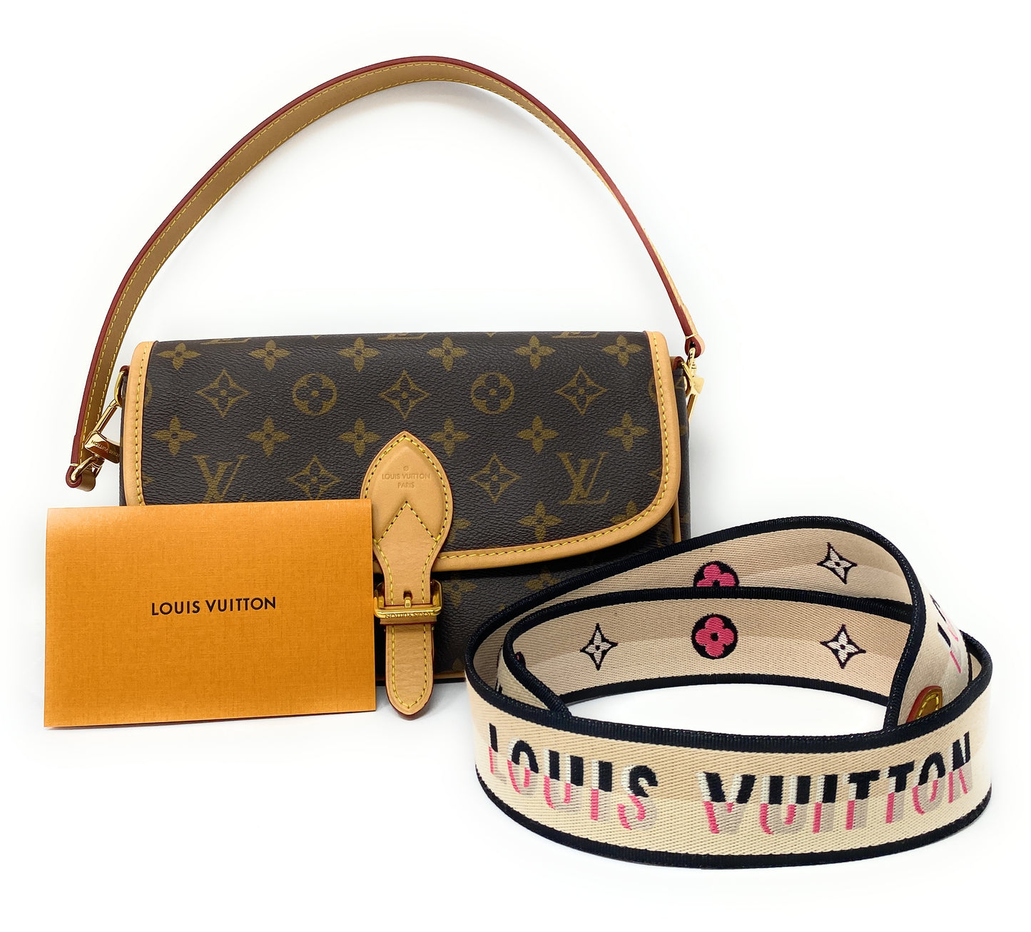 Louis Vuitton Diane Monogram Canvas Purse & Crossbody Bag In Box