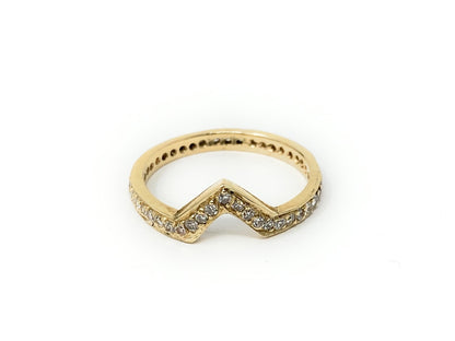 14k Gold Marquee Solitaire Diamond  Ring Set