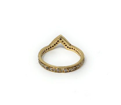 14k Gold Marquee Solitaire Diamond  Ring Set