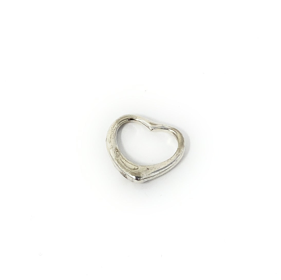 Tiffany & Co. Elsa Peretti 925 Extra Large Open Heart Pendant Sterling Silver