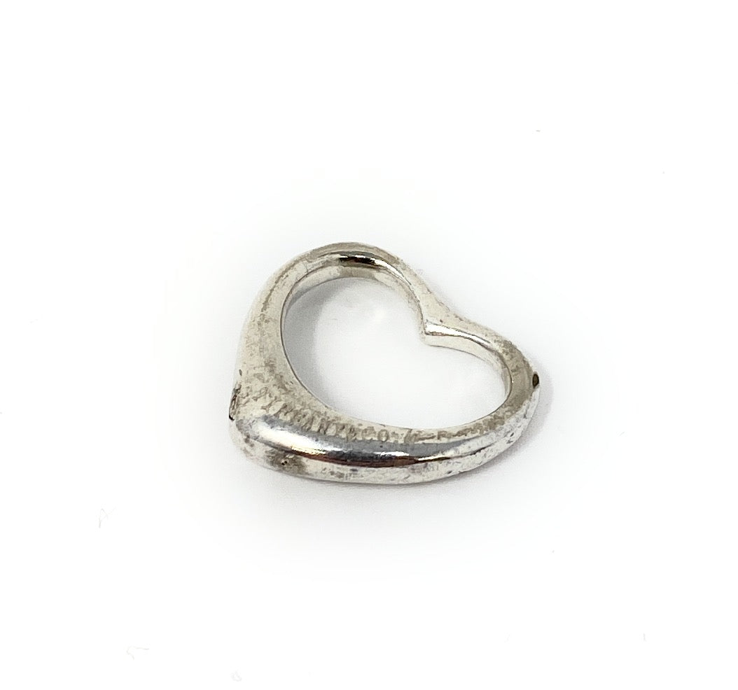 Tiffany & Co. Elsa Peretti 925 Extra Large Open Heart Pendant Sterling Silver