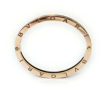 BVLGARI B.zero1 Black Ceramic & 18k Rose Gold Bracelet Ladies (Used)