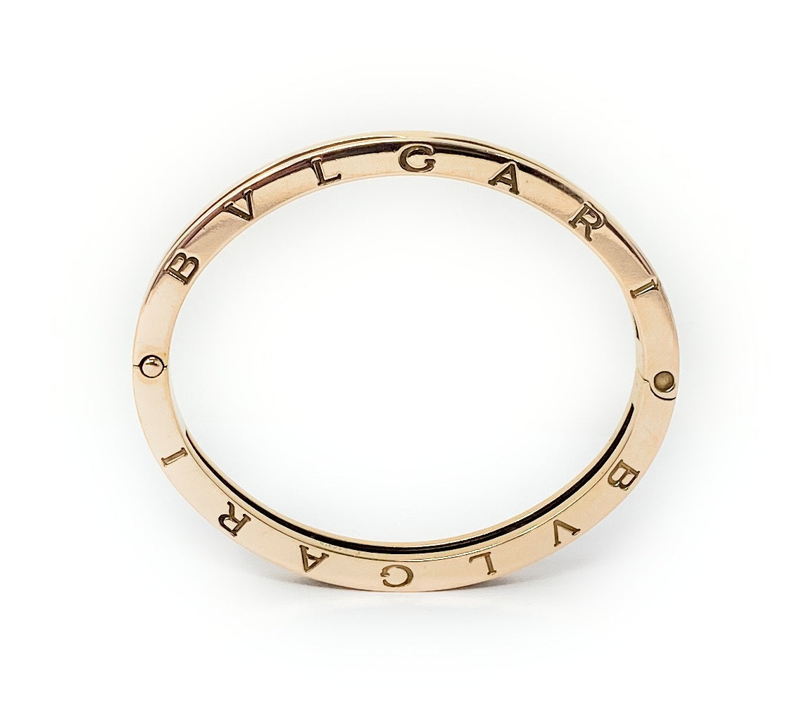 BVLGARI B.zero1 Black Ceramic & 18k Rose Gold Bracelet Ladies (Used)