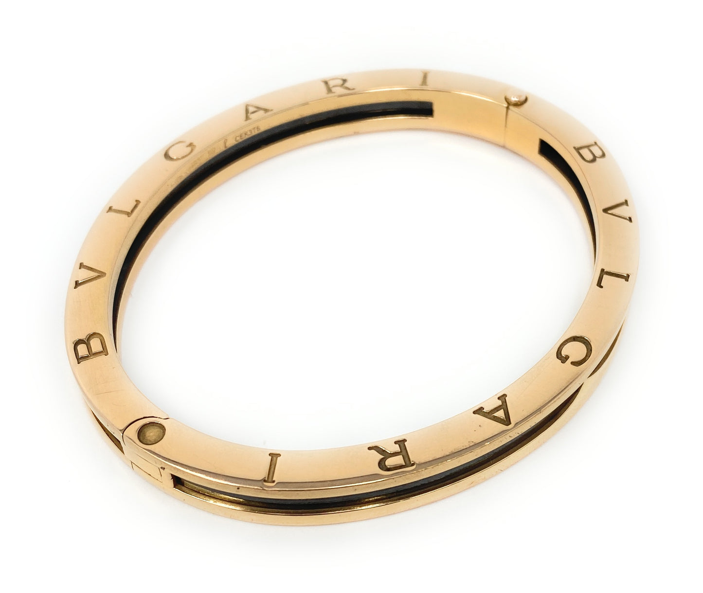 BVLGARI B.zero1 Black Ceramic & 18k Rose Gold Bracelet Ladies (Used)