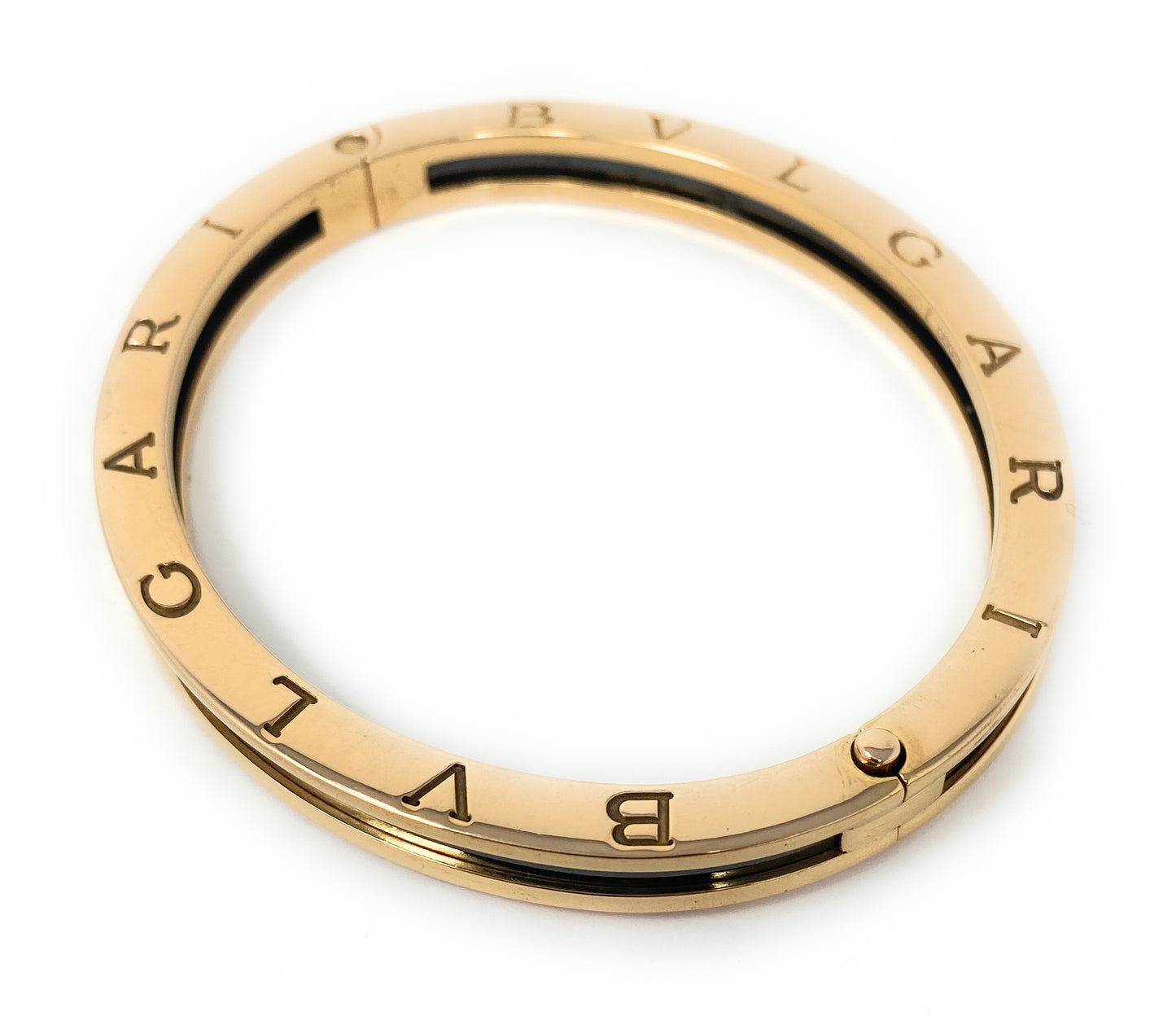 BVLGARI B.zero1 Black Ceramic & 18k Rose Gold Bracelet Ladies (Used)