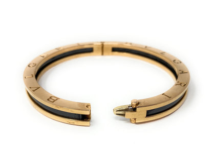 BVLGARI B.zero1 Black Ceramic & 18k Rose Gold Bracelet Ladies (Used)
