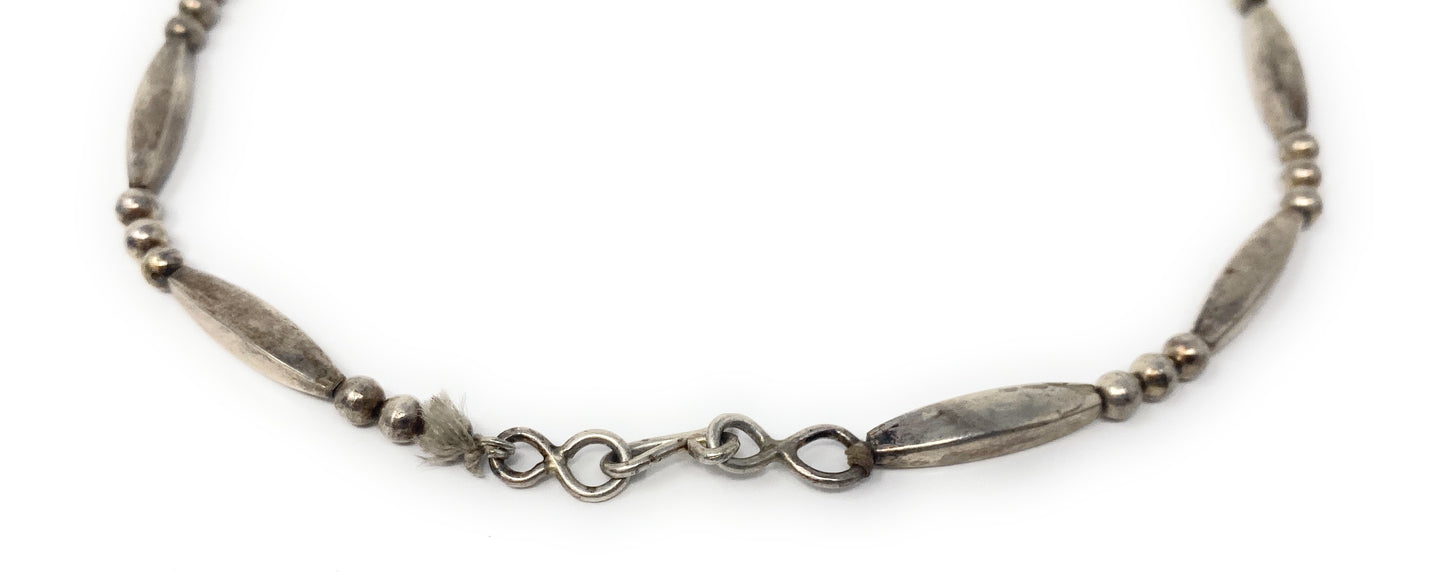 Native American Inspired Sterling Silver 15 Tear Drops Collar Hook Necklace 118g