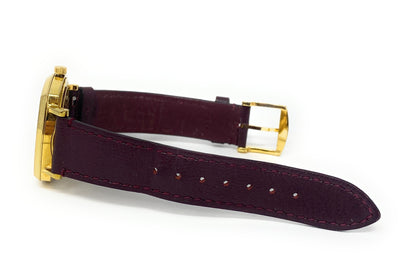 Gucci Grip GP 157.4 Men's Quartz Gold Tone Watch Burgundy Band - Running