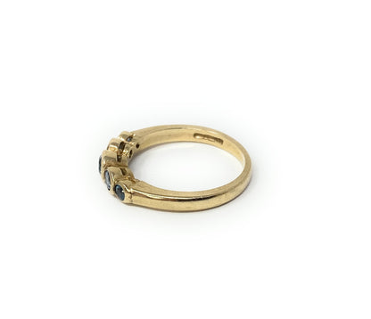 10k Yellow Gold 5 Blue Topaz Ring 2.9g