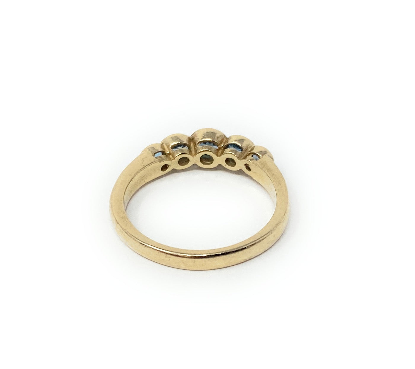 10k Yellow Gold 5 Blue Topaz Ring 2.9g