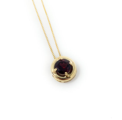 10k Necklace & Garnet Pendant 2g