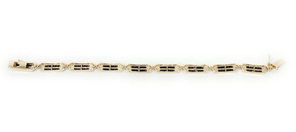 14k Sapphire & Diamond Tennis Bracelet 15.4g