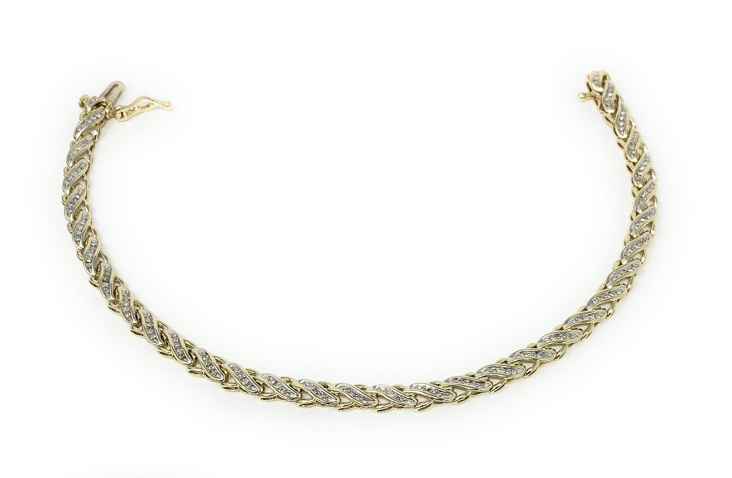 10k Tennis CZ Bracelet 6.4g
