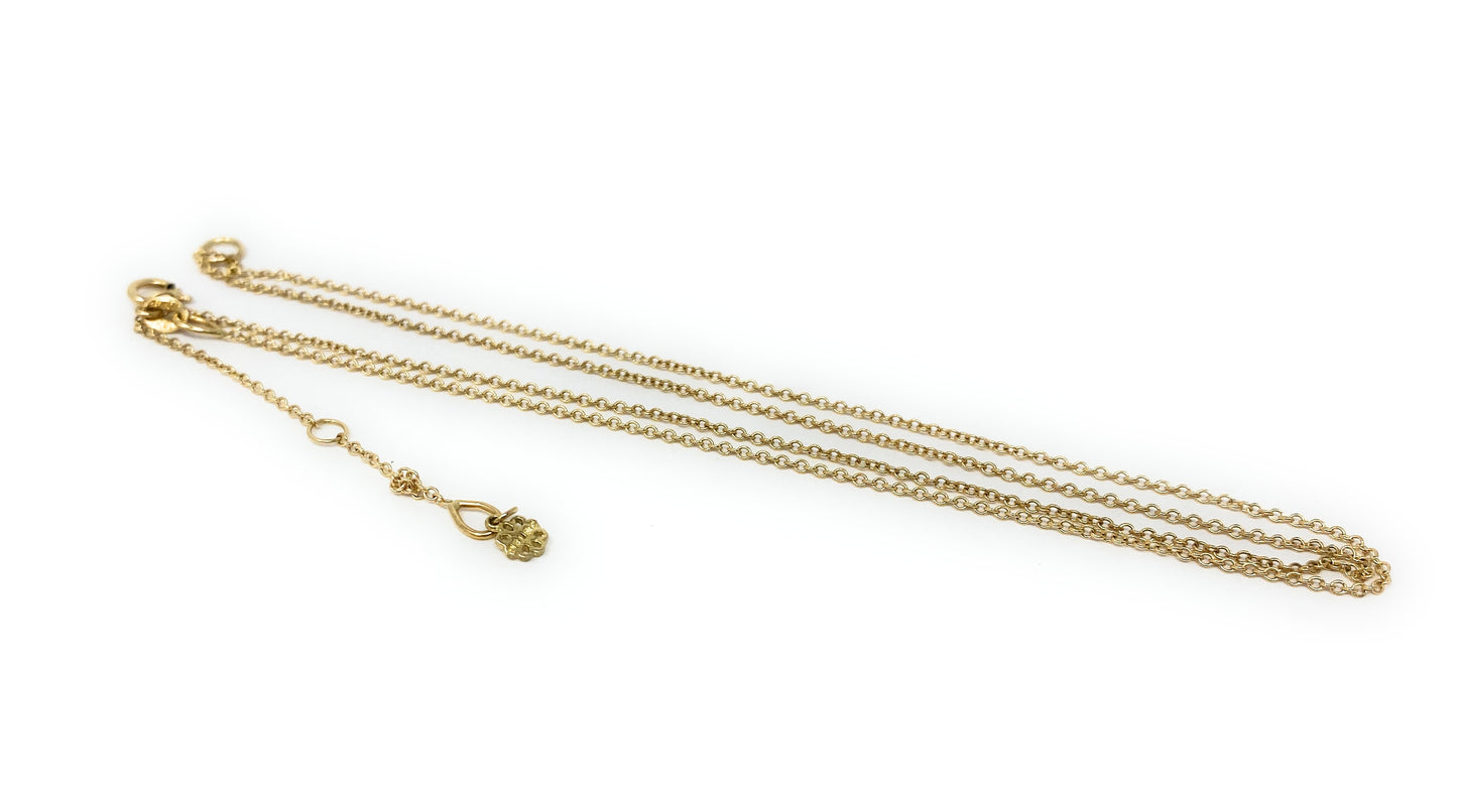 14k Round link Necklace 16'-18' Adjustable 1.5g