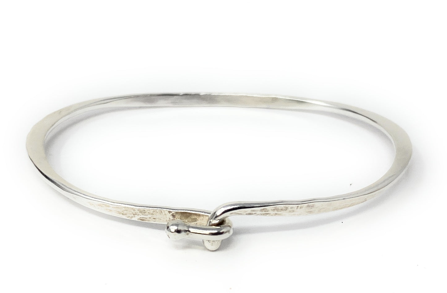 James Avery Sterling Silver Hammered Hook-on Bangle Size 6.5in