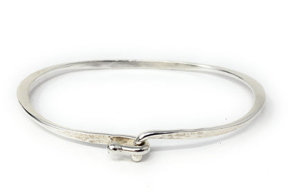 James Avery Sterling Silver Hammered Hook-on Bangle Size 6.5in