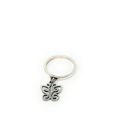 James Avery Butterfly Charm Sterling Silver Ring Size 6