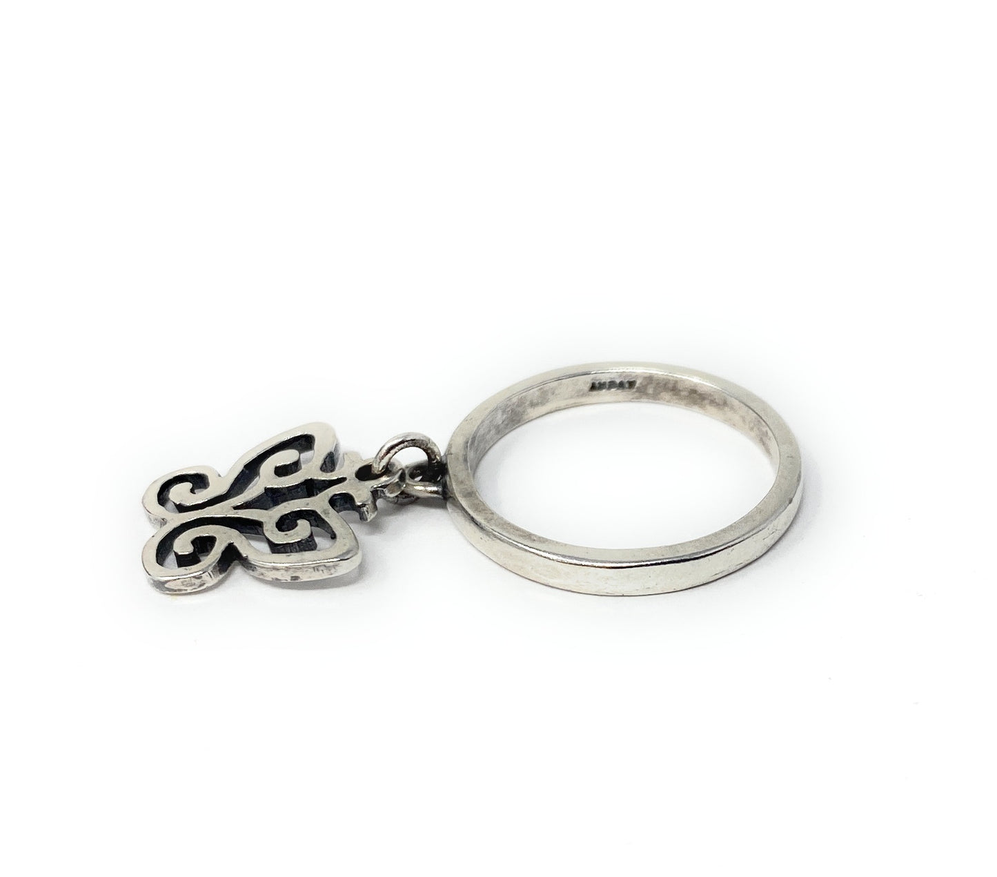 James Avery Butterfly Charm Sterling Silver Ring Size 6