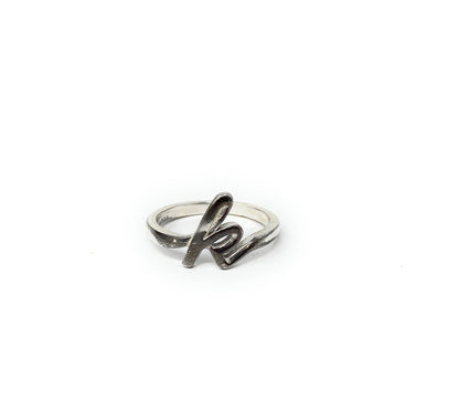 James Avery 925 Sterling Silver "script" Initial Ring letter "K" Size 6.5
